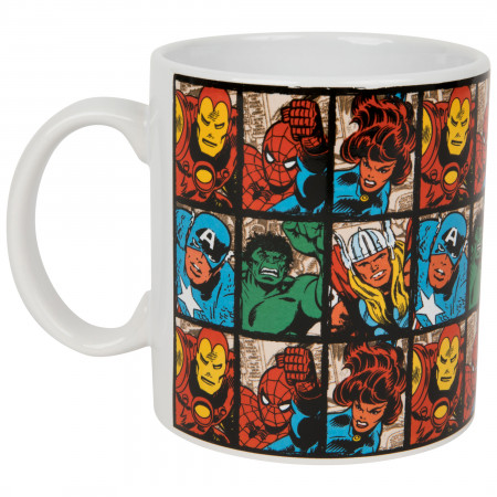 Avengers Retro Hero Grid 20oz Jumbo Ceramic Mug